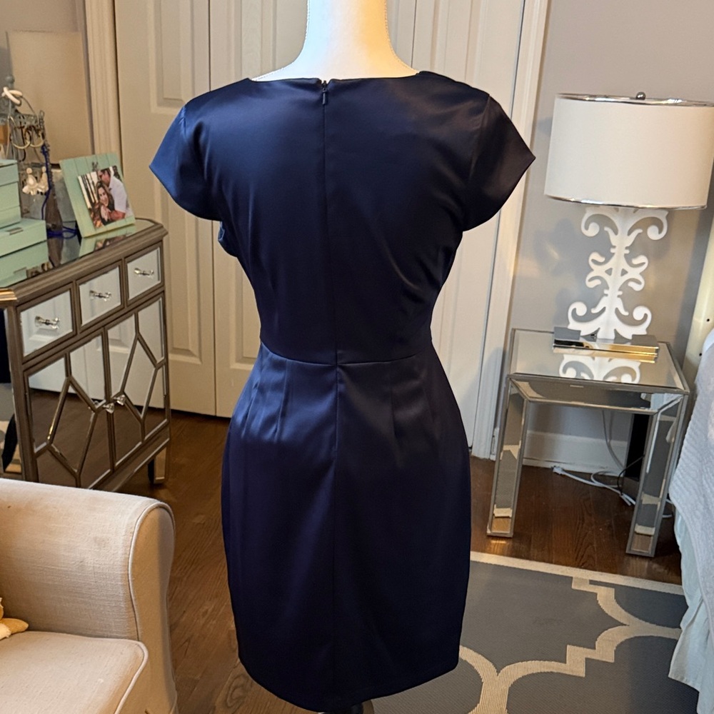 Donna Ricco Elegant Navy Blue Dress - Super Flattering & Elegant Size 4 - Picture 3 of 6